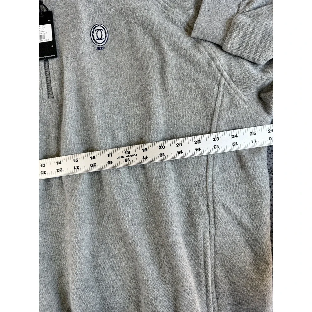 Straight Down Mens XL Fairway Fleece 1/2 Zip Golf Pullover Sweater Gray 1889